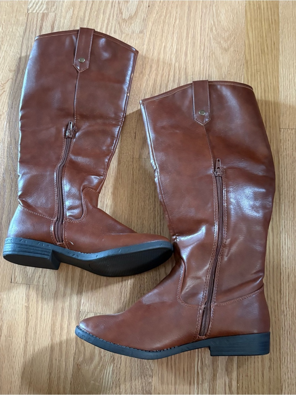 Rampage Women's Brown Mid-Calf Zip Riding Boots Sz 6 NEW